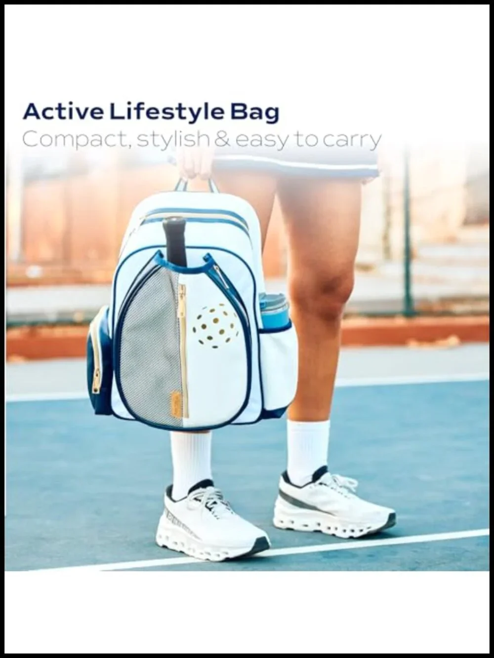 Pickleball Backpack with Paddle Holder Large Capacity Lightweight